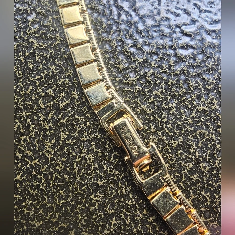 Vintage Monet Gold Plated Flat Box Chain 17" Necklace Signed - Picture 7 of 10